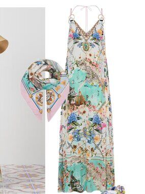 Camilla Resort Wear Silk Maxi Dress (One Size)
